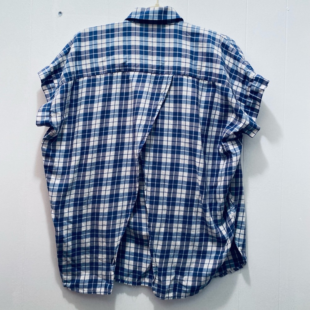 Madewell Split Back Button Front Plaid Top - image 5